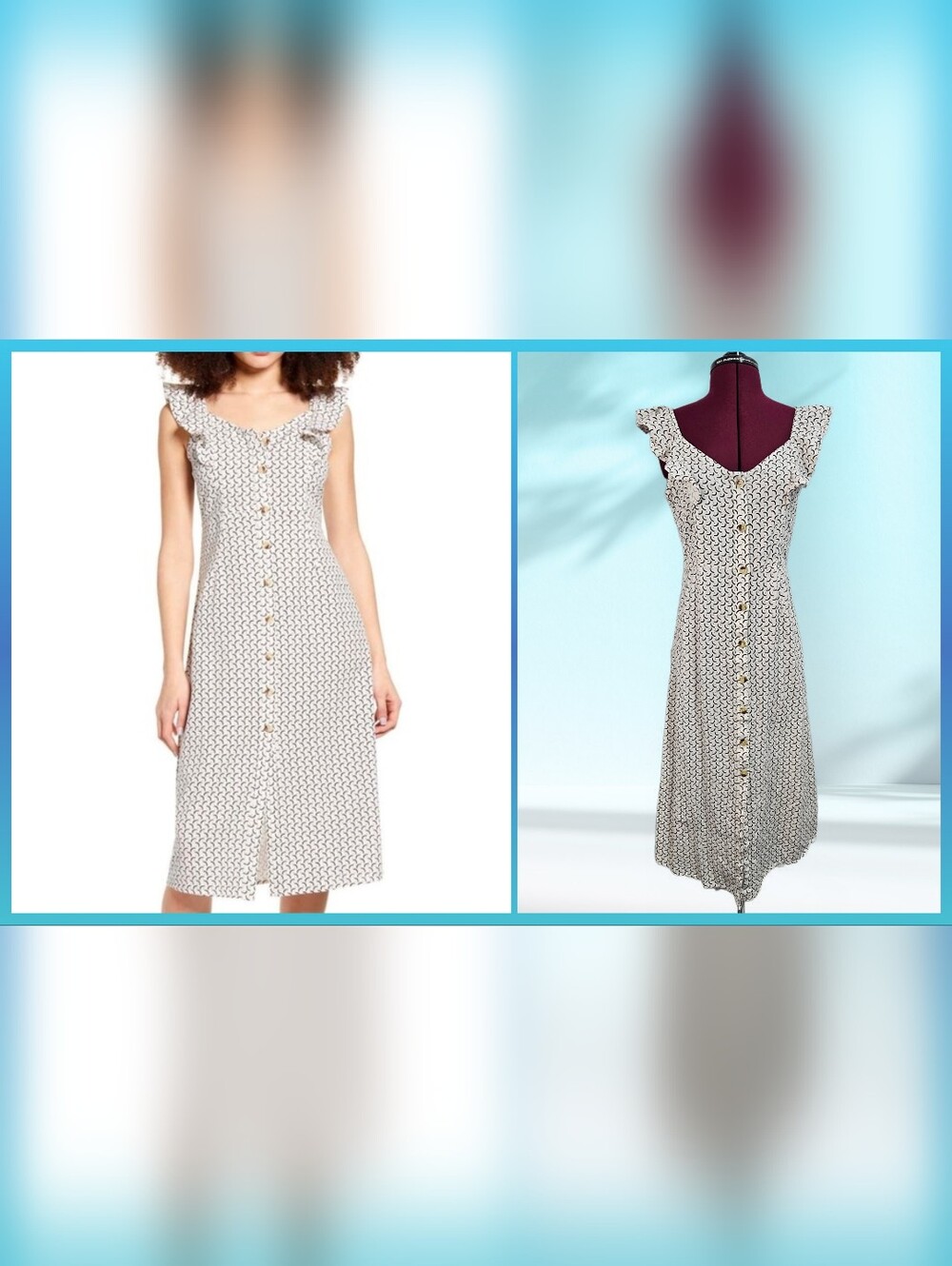 Billabong x Sincerely Jules "Love Tripper" Midi Dress Sweetheart Neckline Ruffle - Picture 1 of 15